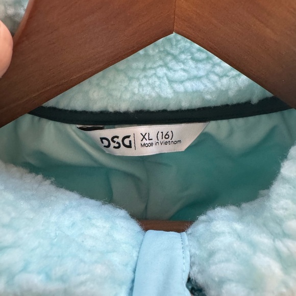 NWT! Girl’s DSG shoreside blue cozy fleece Sherpa full zip jacket XL - Picture 3 of 5